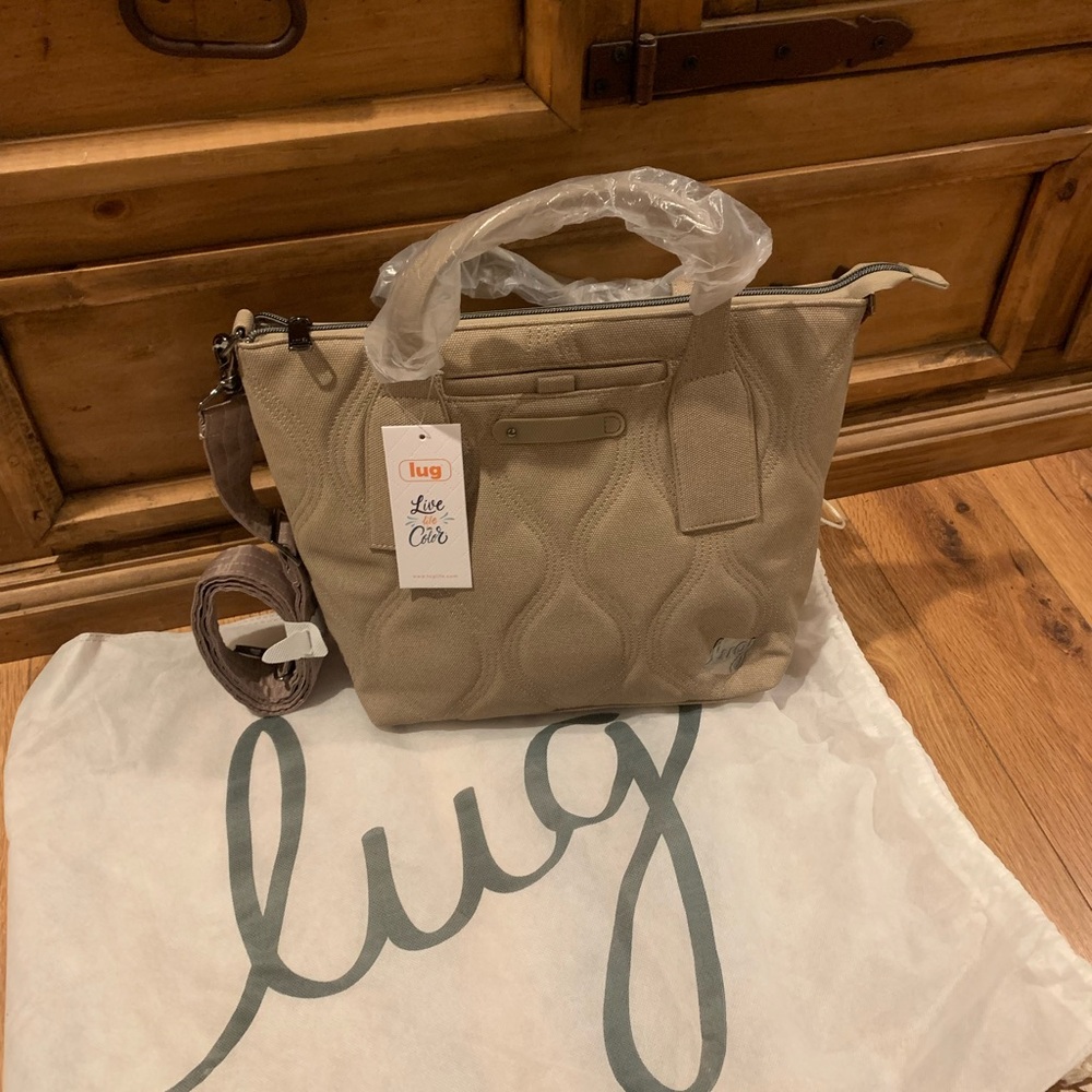 lug alto matte lux crossbody tote-Sand NWT